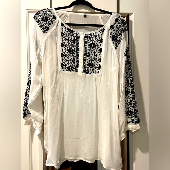 mirage Other - White tunic Kurti punjabi Pakistani suit dress top threading embroidered